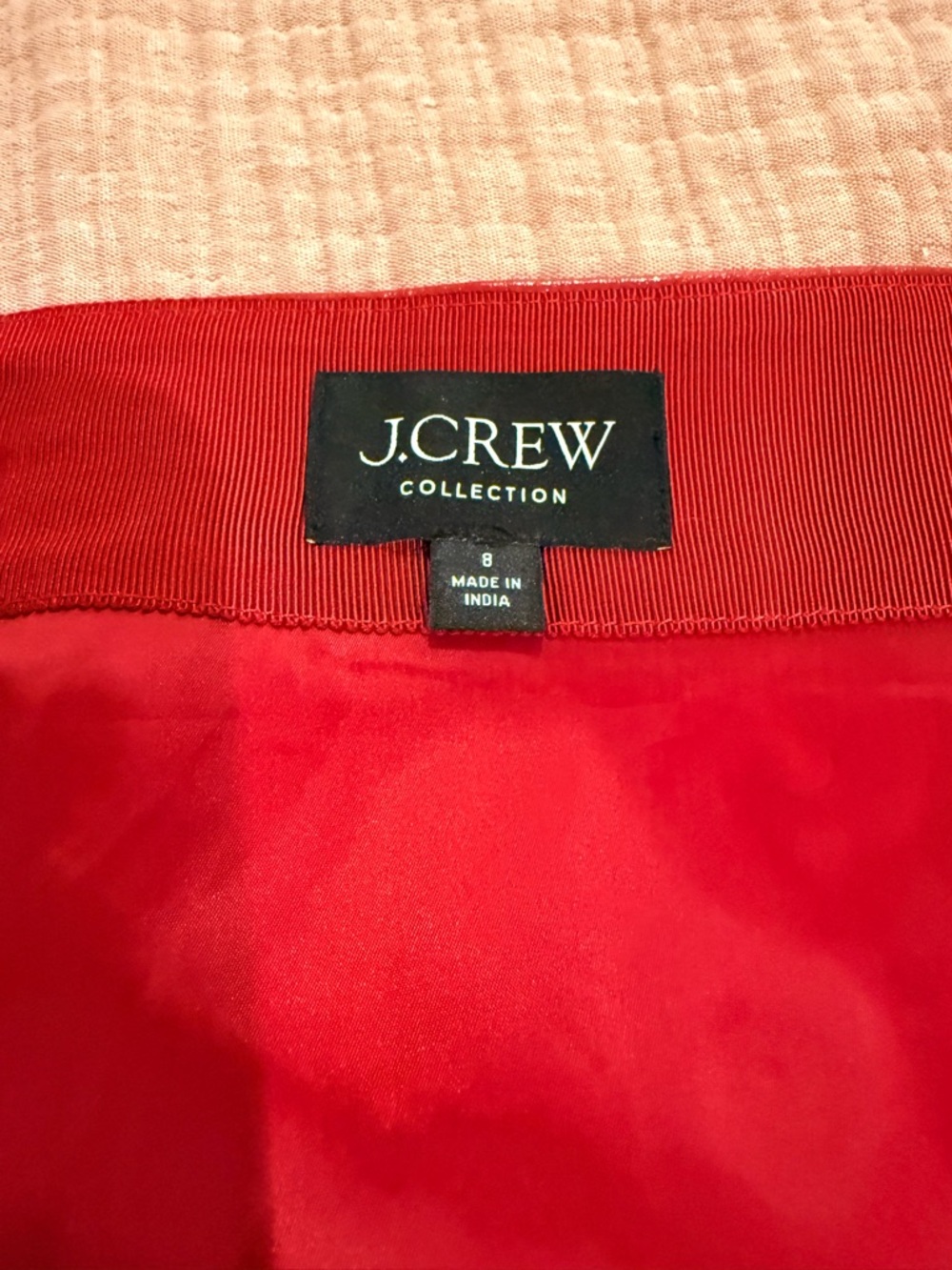 J. Crew Red Patent Midi Pencil Skirt - Picture 4 of 6